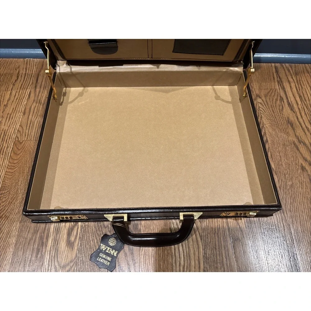 Leather Presto Briefcase Classic Brown Leather